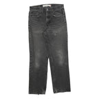 LEVI'S 516 Straight Mens Slim Black Denim Medium W31 L30 Cotton Blend Zip Jeans