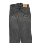 LEVI'S 516 Straight Mens Slim Black Denim Medium W31 L30 Cotton Blend Zip Jeans