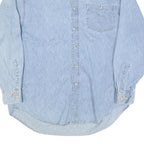 FARGO Mens Blue Denim Shirt L Cotton Blend Button Down Collar Long Sleeve Casual