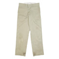 DICKIES Mens Regular Fit Beige Cotton Blend Zip Trousers W33 L32 Workwear