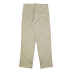 DICKIES Mens Regular Fit Beige Cotton Blend Zip Trousers W33 L32 Workwear
