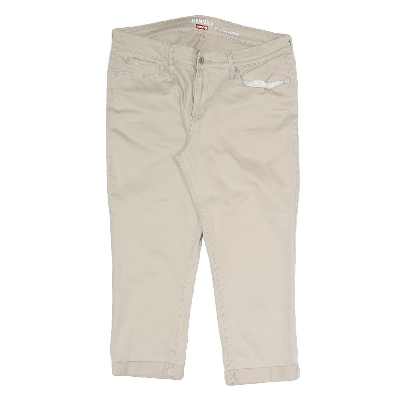 LEVI'S Womens Slim Beige Denim Slim Jeans W32 L22 Modern Crop Cotton Blend