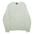 CALVIN KLEIN Mens Beige Plain Cotton Plain V-Neck Basic Knit XL Jumper