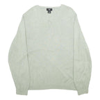 CALVIN KLEIN Mens Beige Plain Cotton Plain V-Neck Basic Knit XL Jumper