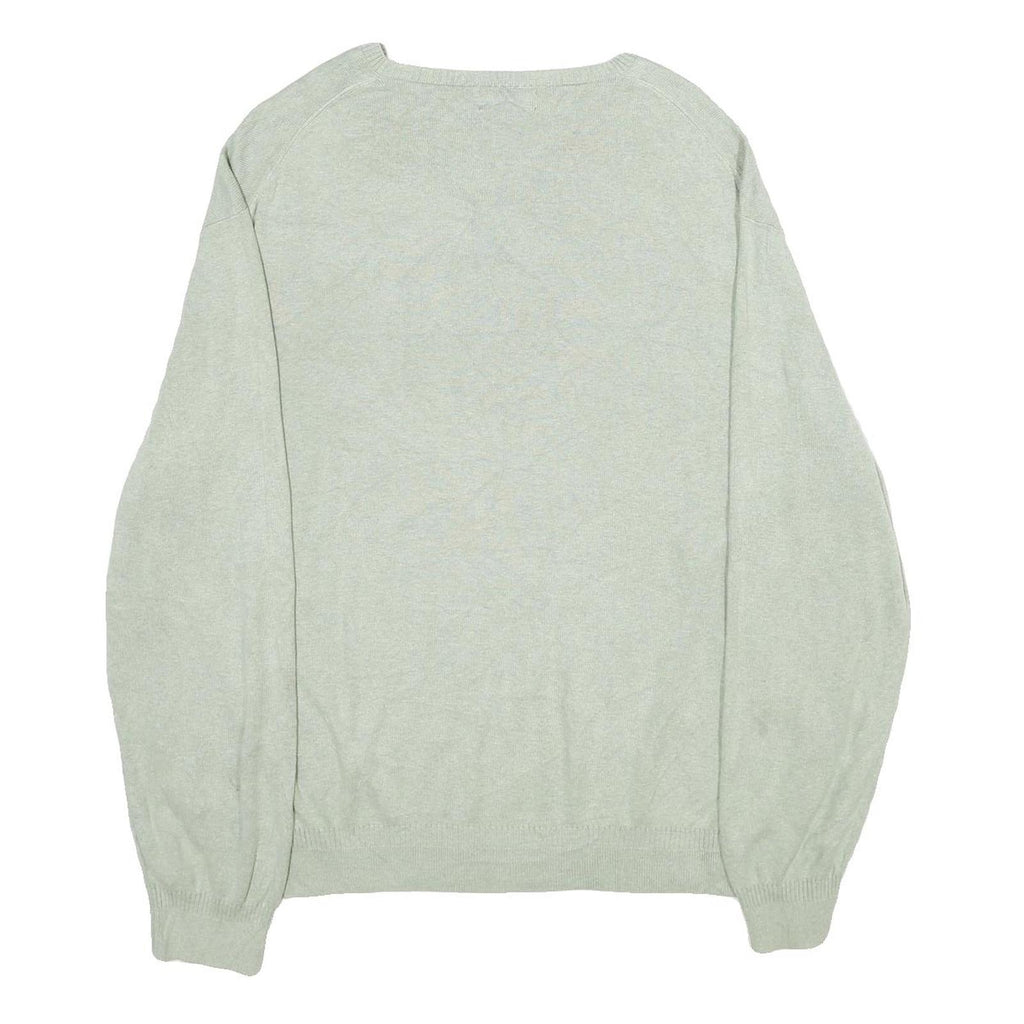 CALVIN KLEIN Mens Beige Plain Cotton Plain V-Neck Basic Knit XL Jumper