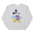 DISNEY Mens Grey Disneyland Mickey Mouse Crew Neck L Cotton Blend Sweatshirt