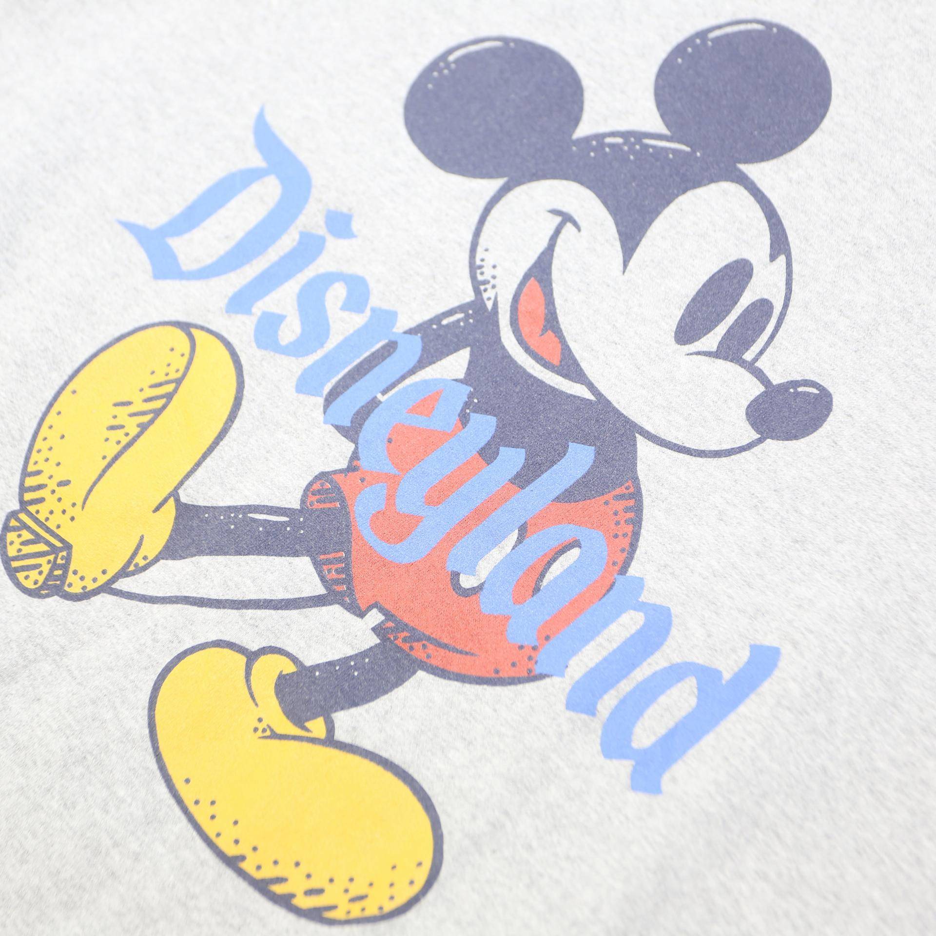 DISNEY Mens Grey Disneyland Mickey Mouse Crew Neck L Cotton Blend Sweatshirt