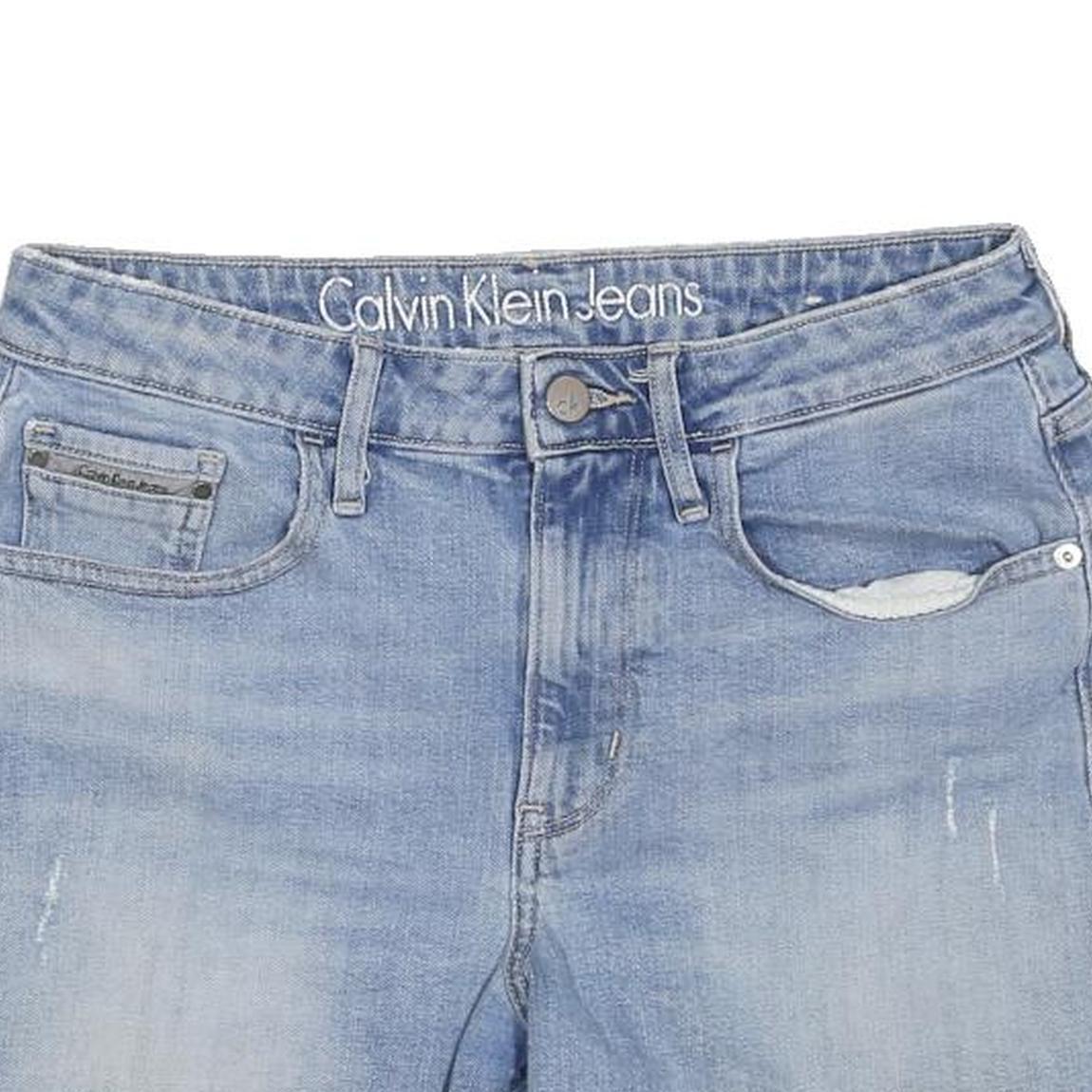 CALVIN KLEIN JEANS Womens Shorts Blue Denim Casual M W30 Frayed Hem