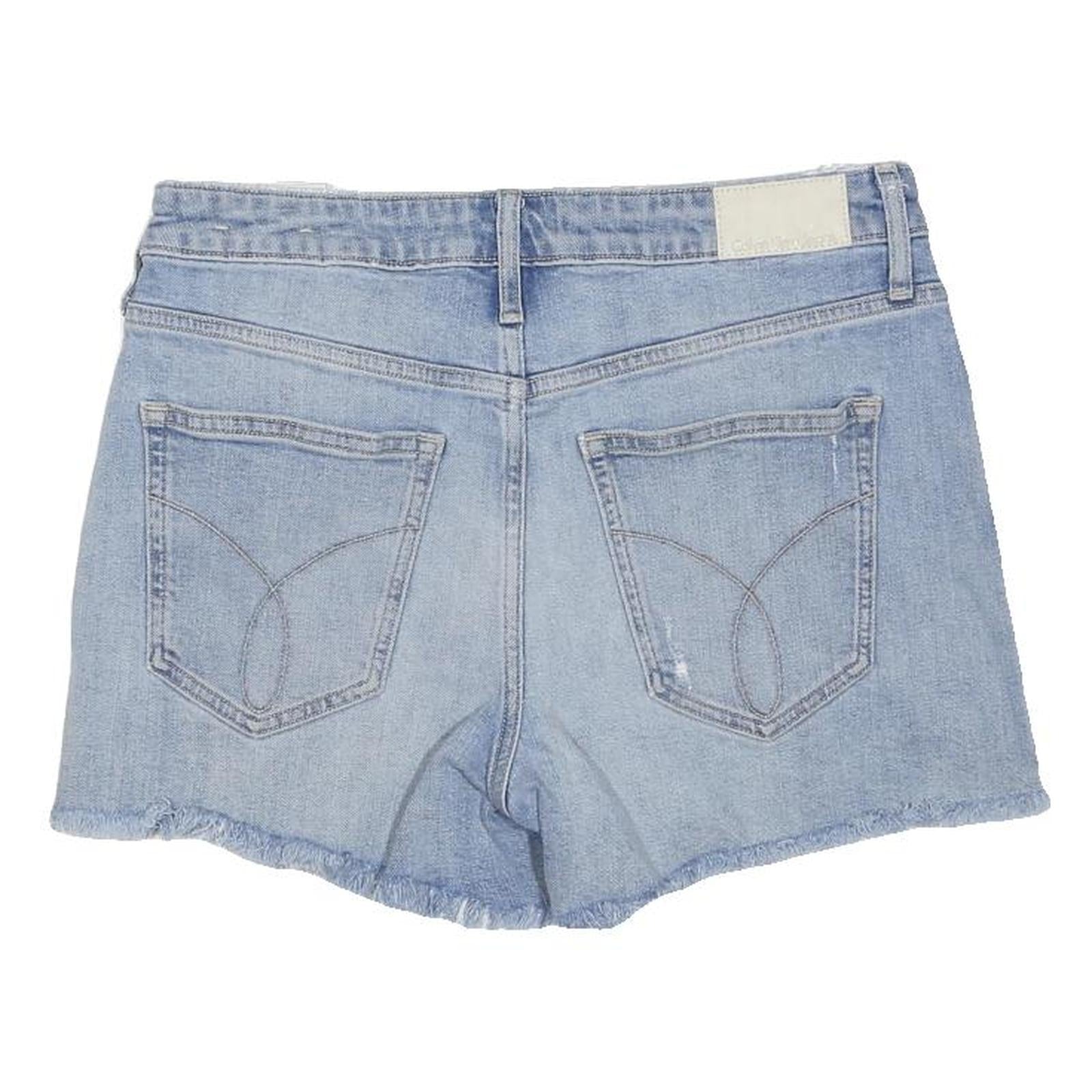 CALVIN KLEIN JEANS Womens Shorts Blue Denim Casual M W30 Frayed Hem