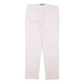 LAURA ASHLEY Womens Cotton Blend White Regular Fit Straight Leg Trousers W30 L26