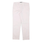LAURA ASHLEY Womens Cotton Blend White Regular Fit Straight Leg Trousers W30 L26