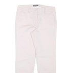 LAURA ASHLEY Womens Cotton Blend White Regular Fit Straight Leg Trousers W30 L26