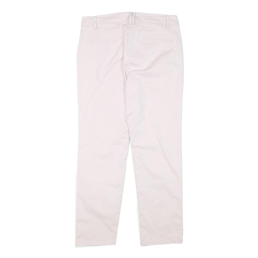 LAURA ASHLEY Womens Cotton Blend White Regular Fit Straight Leg Trousers W30 L26