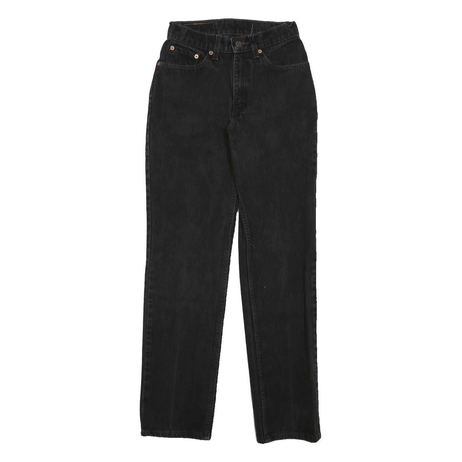 LEVI'S 512 02 Womens Jeans Black Slim Straight Denim W25 L30 Classic Button