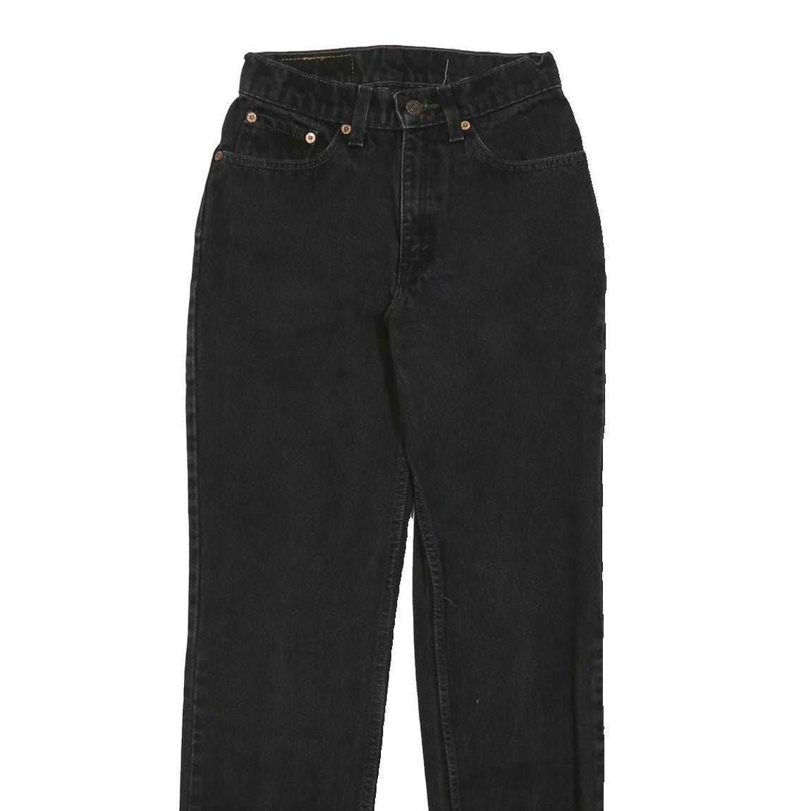 LEVI'S 512 02 Womens Jeans Black Slim Straight Denim W25 L30 Classic Button