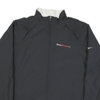NIKE Mens Black Sports Logo Zip Jacket L Polyester Blend Plain Lightweight