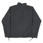 NIKE Mens Black Sports Logo Zip Jacket L Polyester Blend Plain Lightweight