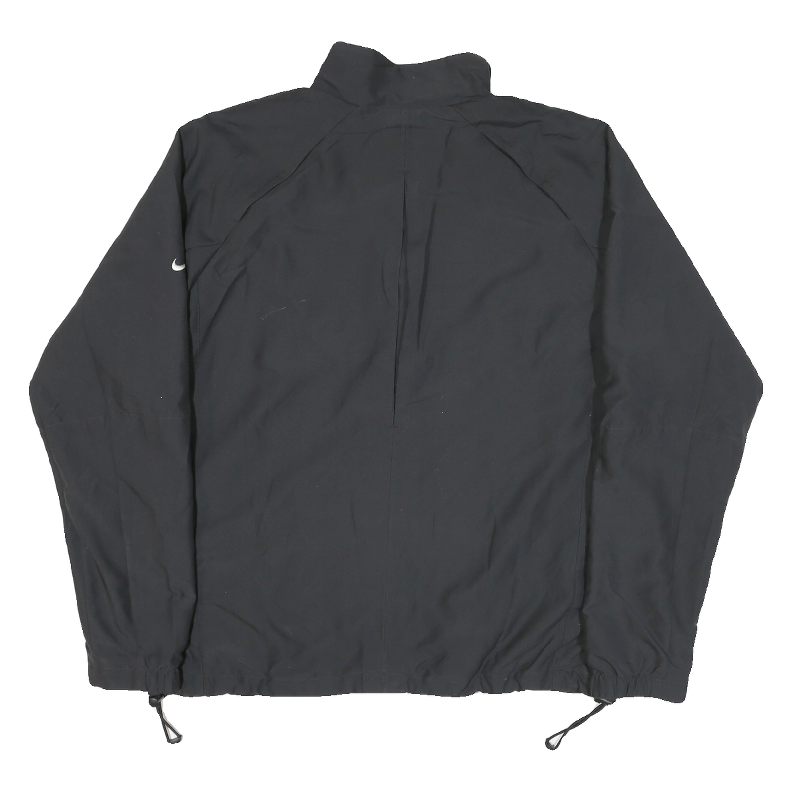 NIKE Mens Black Sports Logo Zip Jacket L Polyester Blend Plain Lightweight