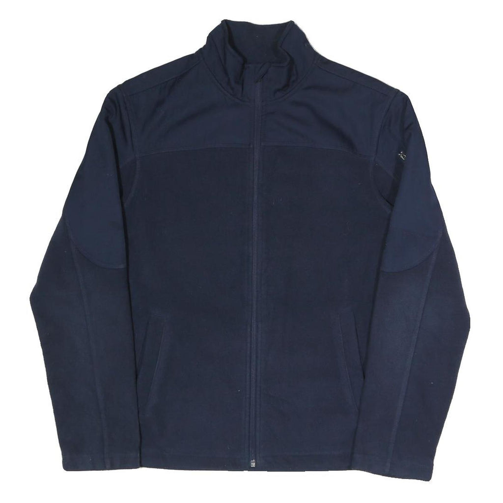 STARTER Mens Navy Blue Jacket S Polyester Blend Plain Zip S Athletic Casual
