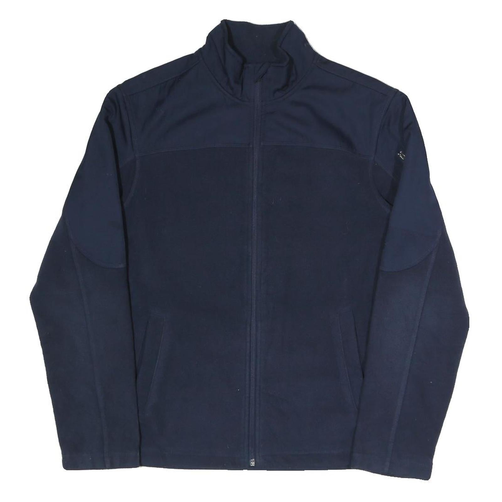 STARTER Mens Navy Blue Jacket S Polyester Blend Plain Zip S Athletic Casual