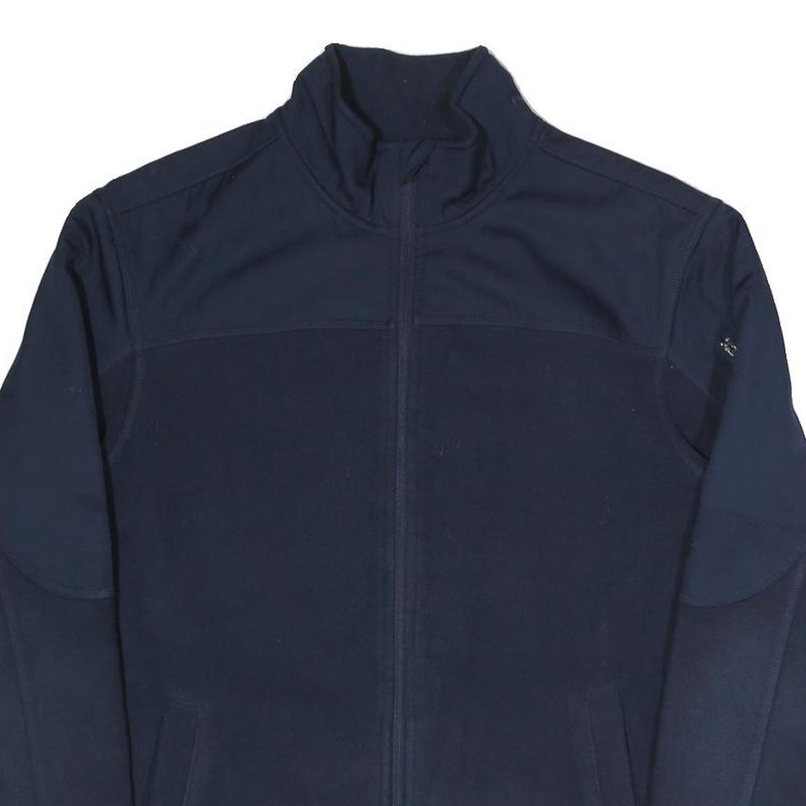 STARTER Mens Navy Blue Jacket S Polyester Blend Plain Zip S Athletic Casual