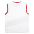 ADIDAS Mens White & Red NBA Graphic Sleeveless Crew Neck T-Shirt XL