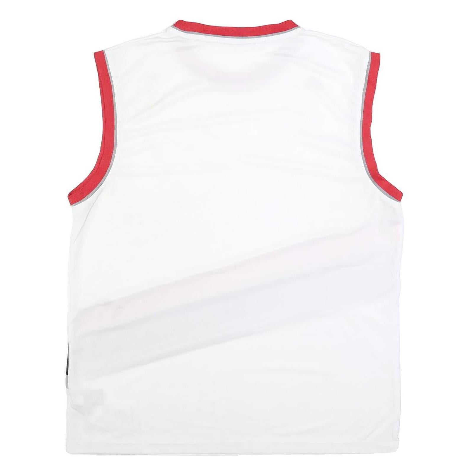 ADIDAS Mens White & Red NBA Graphic Sleeveless Crew Neck T-Shirt XL