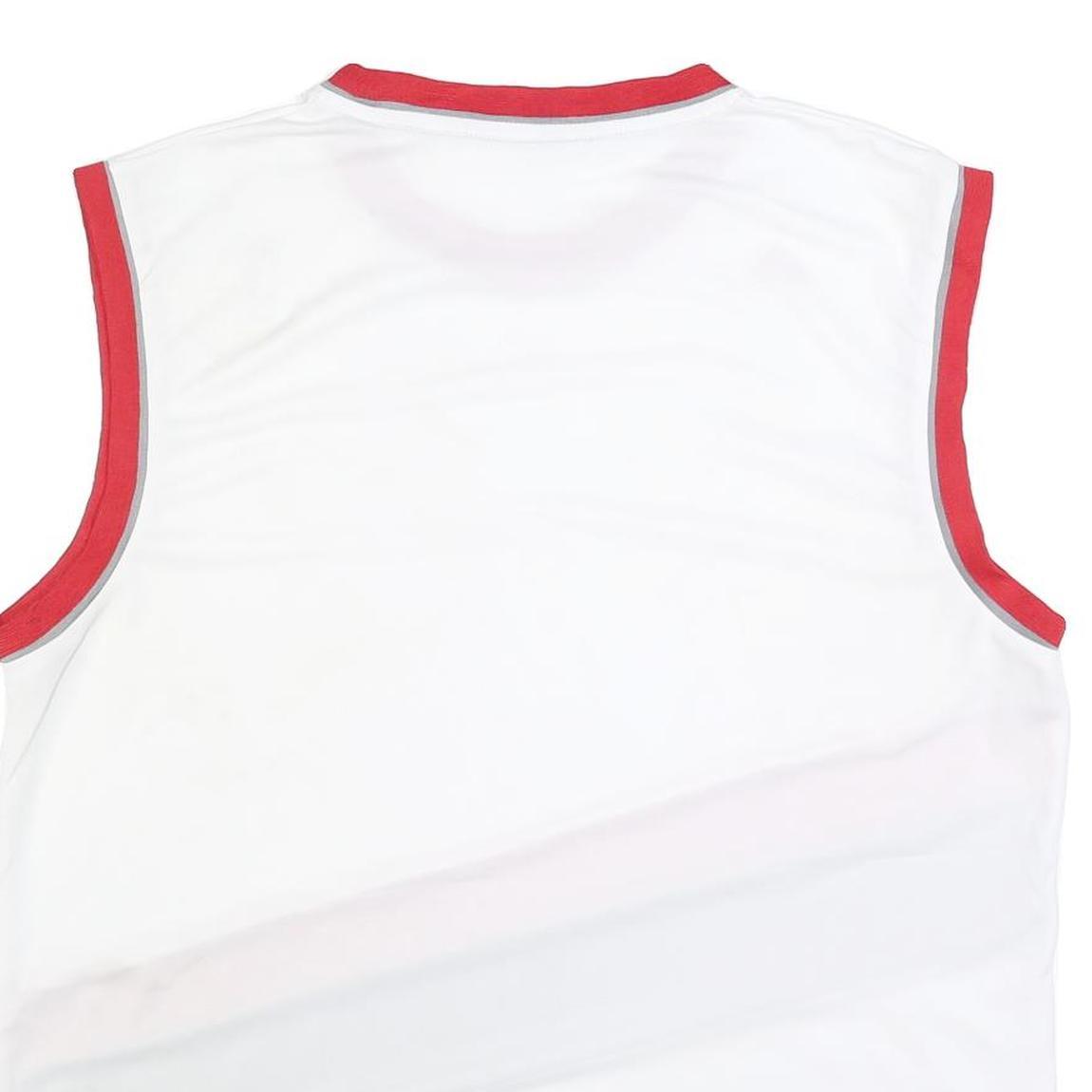 ADIDAS Mens White & Red NBA Graphic Sleeveless Crew Neck T-Shirt XL