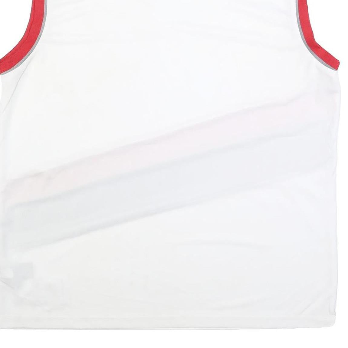 ADIDAS Mens White & Red NBA Graphic Sleeveless Crew Neck T-Shirt XL