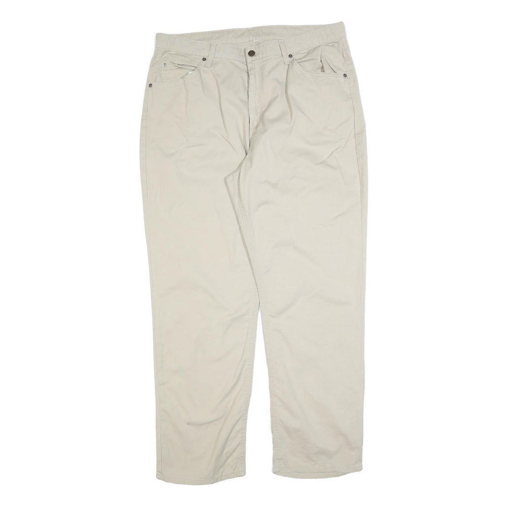 DICKIES Womens Cotton Blend Beige Relaxed Straight Trousers W36 L32 Workwear
