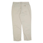 DICKIES Womens Cotton Blend Beige Relaxed Straight Trousers W36 L32 Workwear