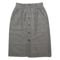 YVES SAINT LAURENT Womens Grey Check Pleated Knee Length Wool Blend Skirt S