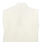 Womens White Ivory Faux Shearling Reversible Sleeveless Zip Up Jacket S Sherpa