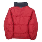 NAUTICA Mens Red & White Reversible Puffer Jacket L Polyester Blend Zip