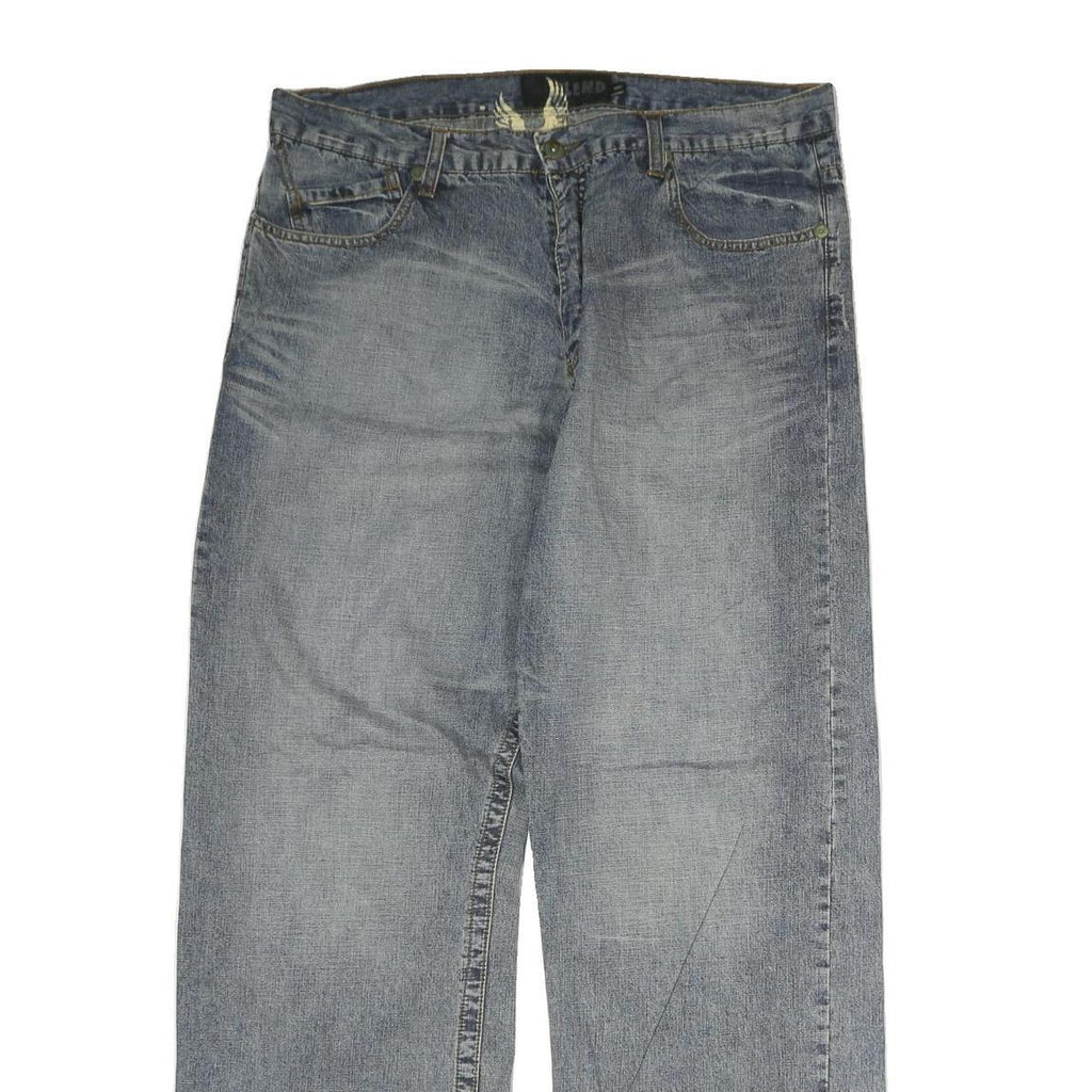 BLEND Mens Regular Fit Blue Denim Jeans W36 L32 Classic Cotton Zip Closure