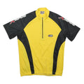 XWAVE Mens Yellow & Black Modern T-Shirt S Short Sleeve Zip Neck