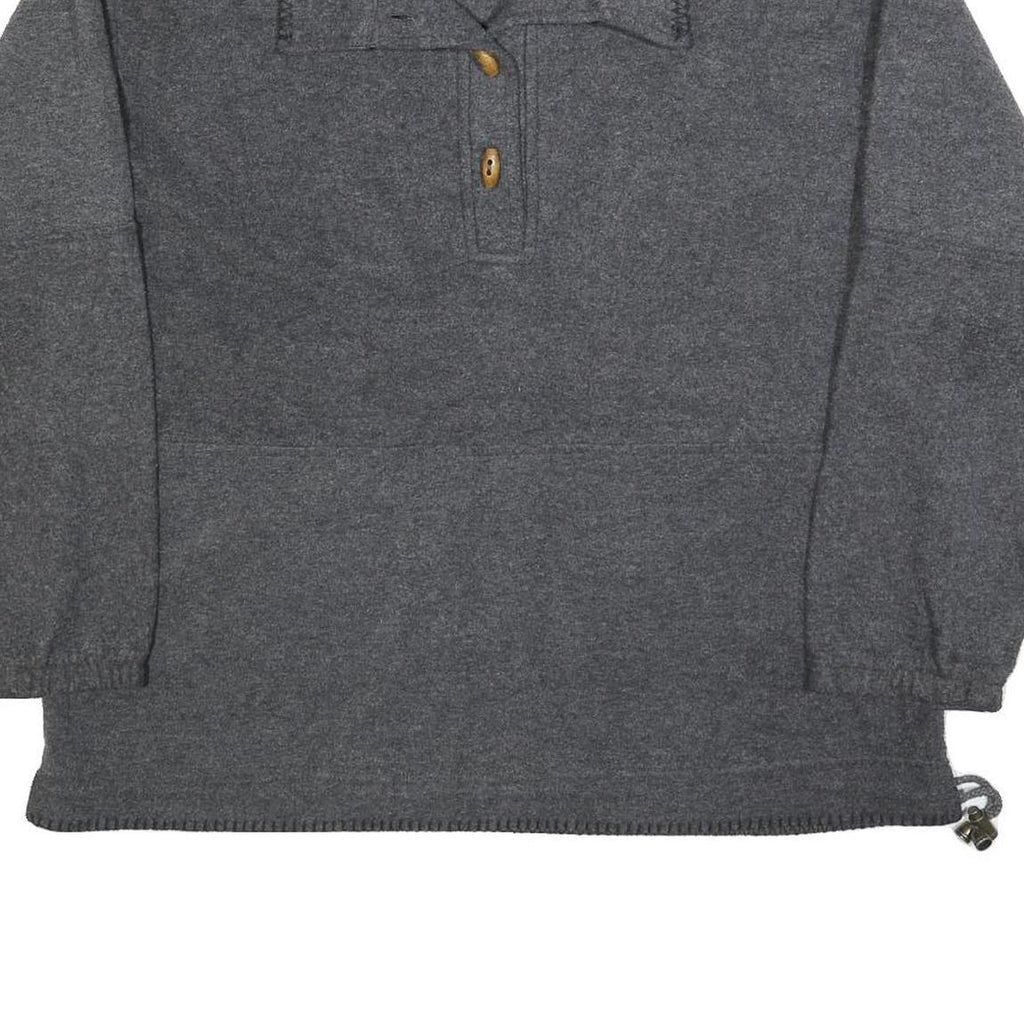 MOUNTAIN GEAR Womens Grey Plain Rugby Collar Polyester Jumper M Outdoor Casual