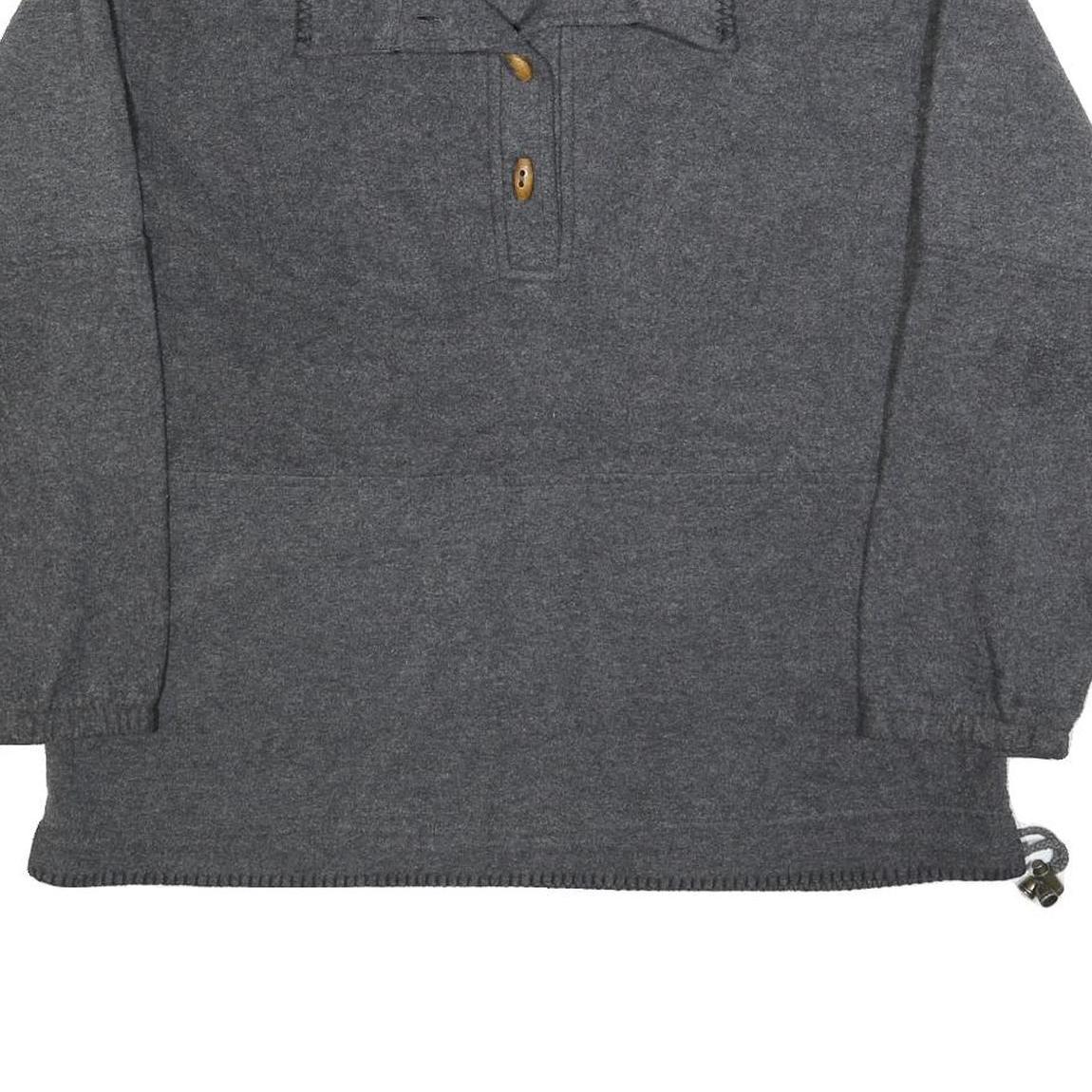 MOUNTAIN GEAR Womens Grey Plain Rugby Collar Polyester Jumper M Outdoor Casual