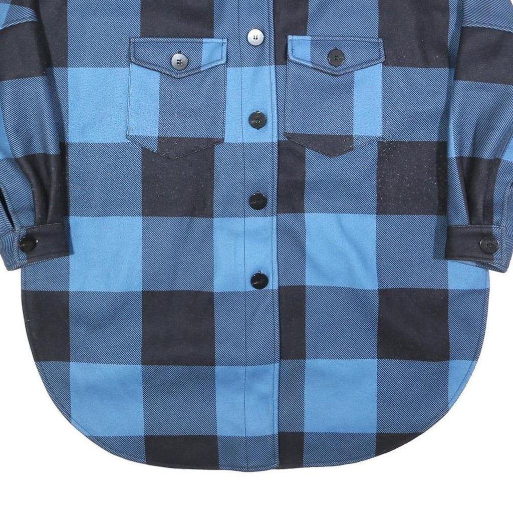 WHO WHAT WEAR Womens Blue & Black Check Jacket UK 14 Polyester Blend Button