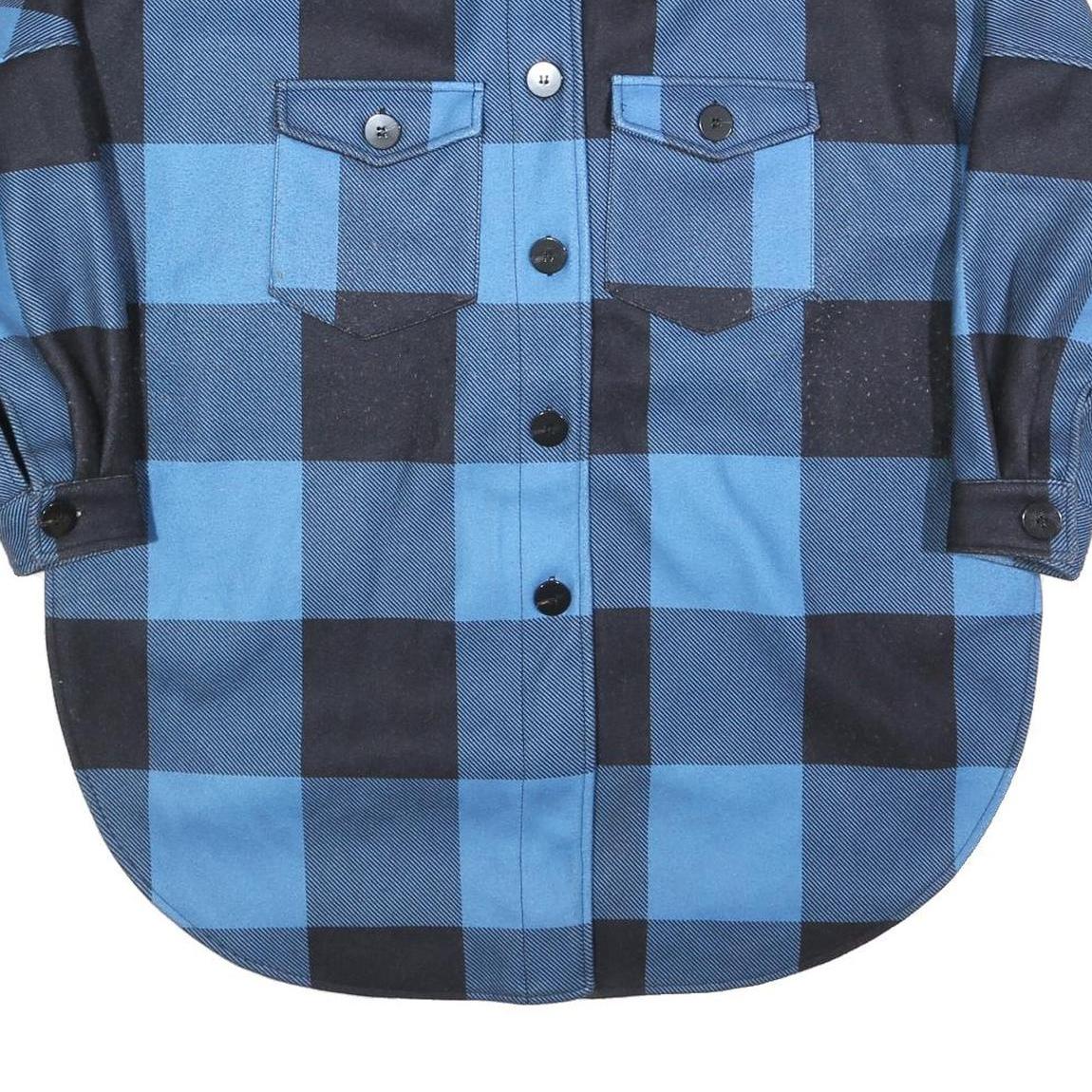 WHO WHAT WEAR Womens Blue & Black Check Jacket UK 14 Polyester Blend Button