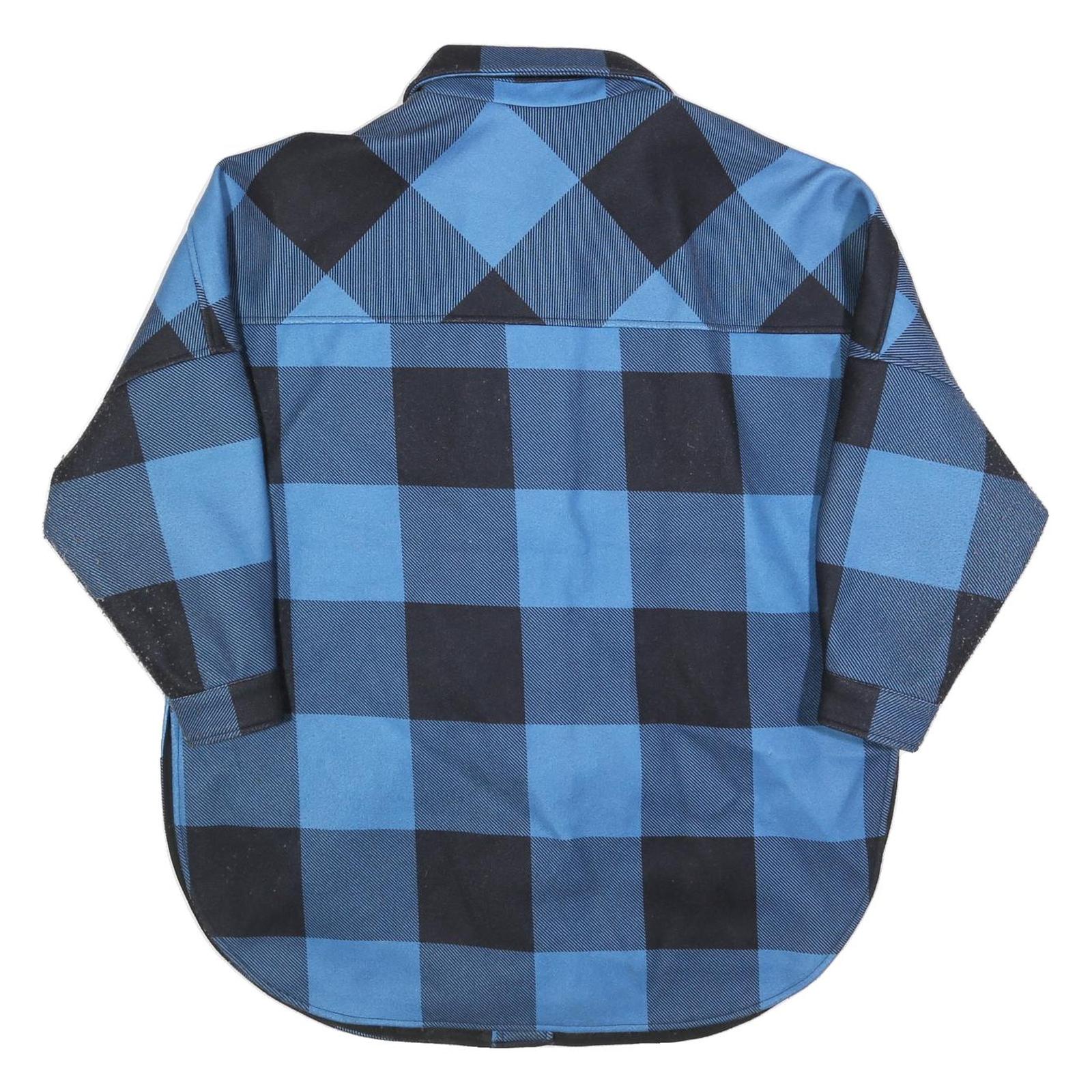 WHO WHAT WEAR Womens Blue & Black Check Jacket UK 14 Polyester Blend Button