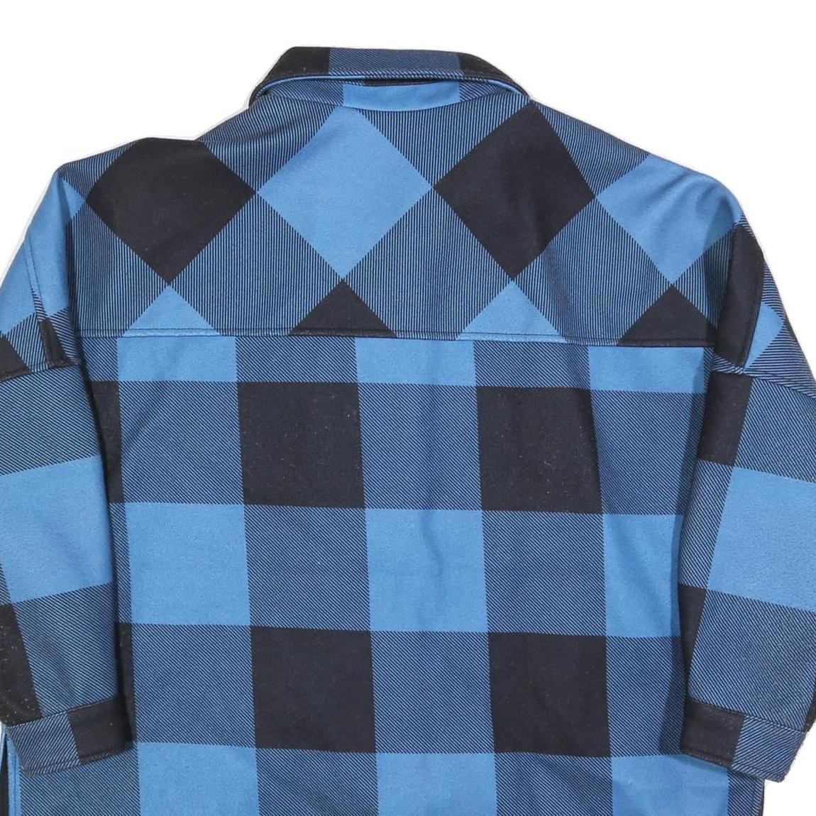 WHO WHAT WEAR Womens Blue & Black Check Jacket UK 14 Polyester Blend Button