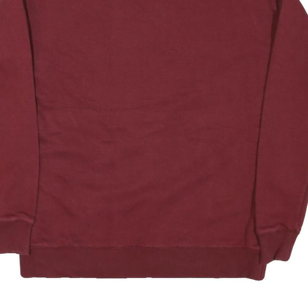 CALVIN KLEIN JEANS Mens Maroon 1/4 Zip S Sweatshirt Pullover Casual Cotton Blend