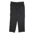 DICKIES Mens Black Regular Fit Straight Leg Cotton Blend Trousers W38 L32