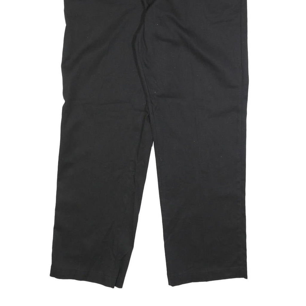 DICKIES Mens Black Regular Fit Straight Leg Cotton Blend Trousers W38 L32