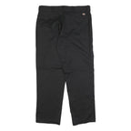 DICKIES Mens Black Regular Fit Straight Leg Cotton Blend Trousers W38 L32