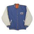 Mens Blue & Cream Hartwick Creeks College Bomber Jacket L Polyester Blend Zip