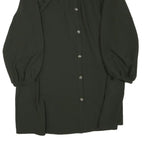 ZARA Womens Green Dress Polyester Blend Long Sleeve Mini Ruffle Collar Button