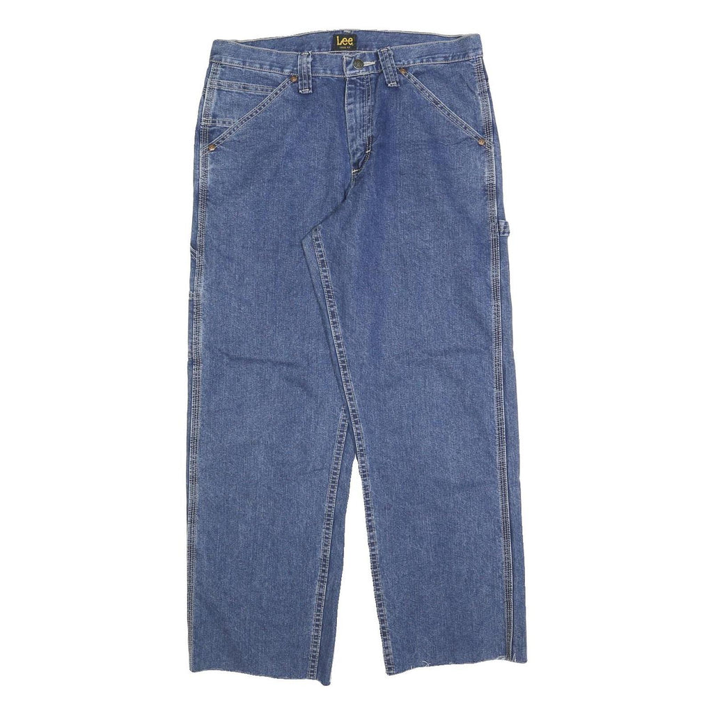 LEE Mens Denim Blue Loose Straight Cotton Blend W30 L27 Casual Workwear Jeans