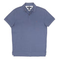 TOMMY HILFIGER Mens Blue Short Sleeve Plain Polo Shirt S Cotton Blend Casual